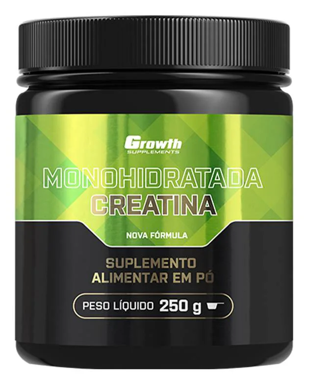 Pote de Creatina Monohidratada Growth de 250 gramas